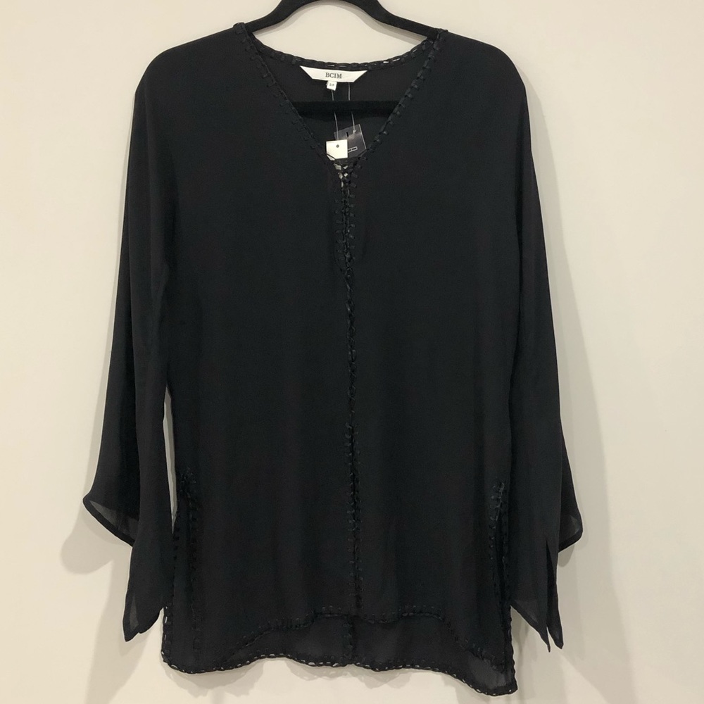 BCIM/Bedo 100% silk sheer blouse